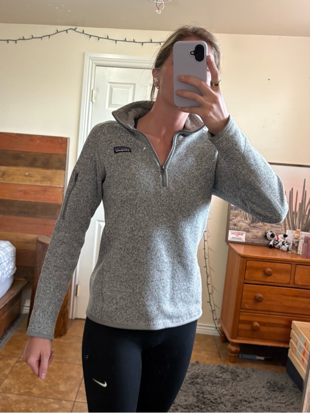 Patagonia Light Gray Half-Zip Fleece Pullover